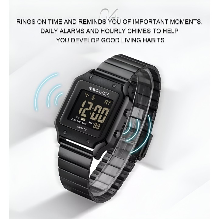 Reloj Naviforce Sport Nf5046 Mujer Digital Acero + Estuche