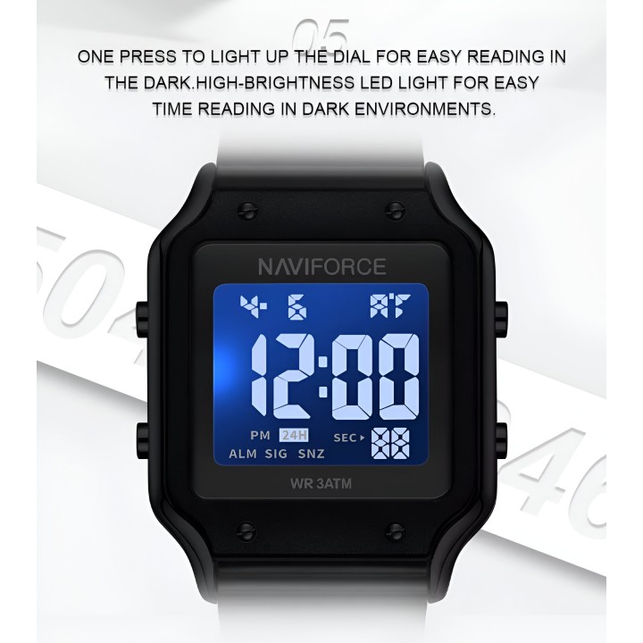 Reloj Naviforce Sport Nf5046 Mujer Digital Acero + Estuche