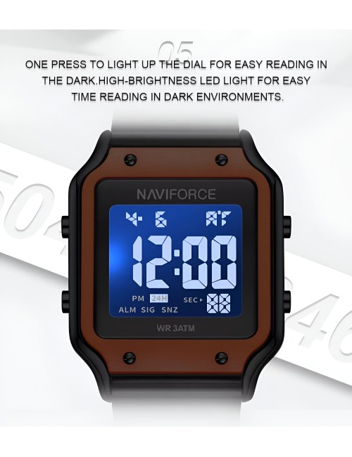 Reloj Naviforce Sport Nf5046 Mujer Digital Acero + Estuche