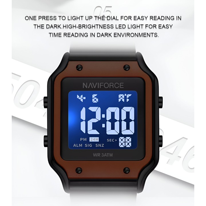 Reloj Naviforce Sport Nf5046 Mujer Digital Acero + Estuche