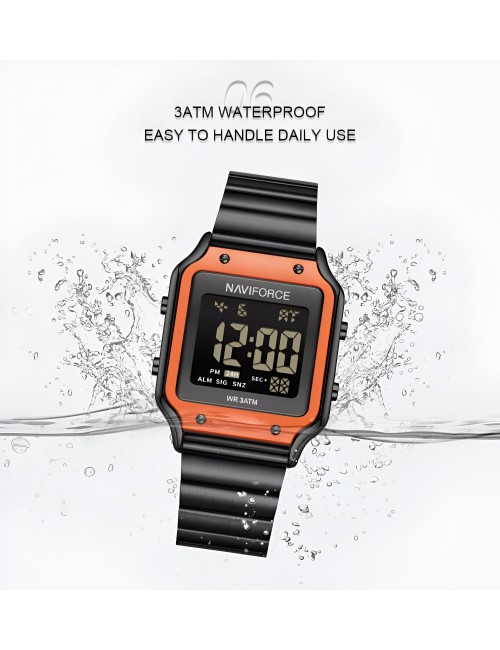 Reloj Naviforce Sport Nf5046 Mujer Digital Acero + Estuche