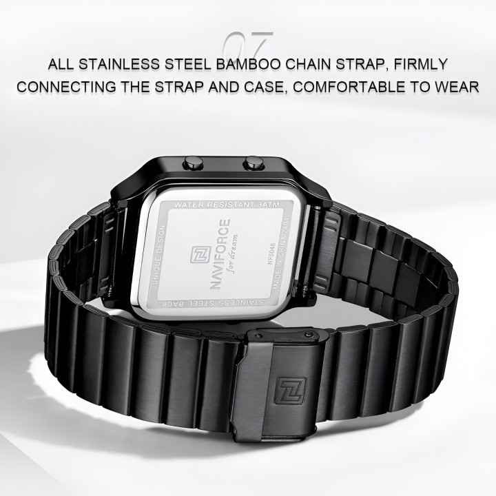Reloj Naviforce Sport Nf5046 Mujer Digital Acero + Estuche