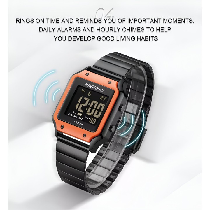 Reloj Naviforce Sport Nf5046 Mujer Digital Acero + Estuche