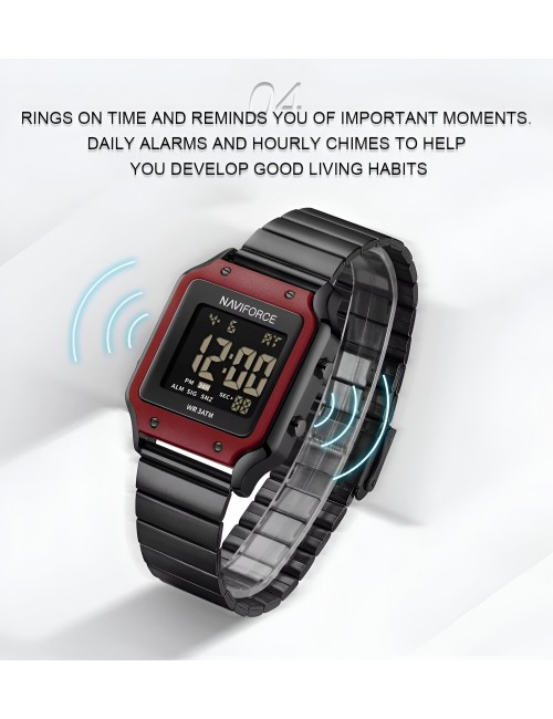 Reloj Naviforce Sport Nf5046 Mujer Digital Acero + Estuche
