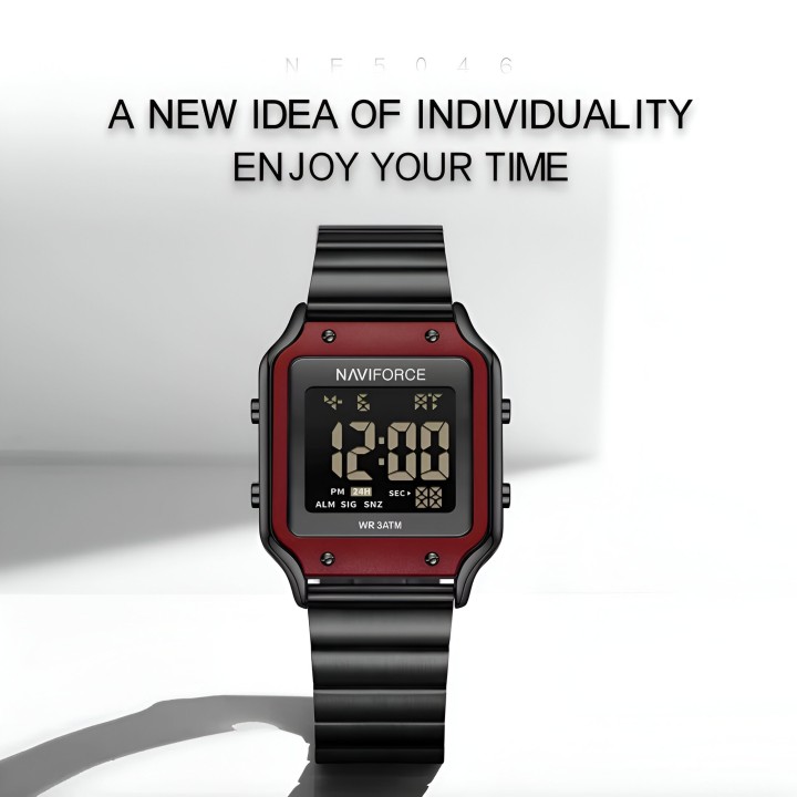 Reloj Naviforce Sport Nf5046 Mujer Digital Acero + Estuche
