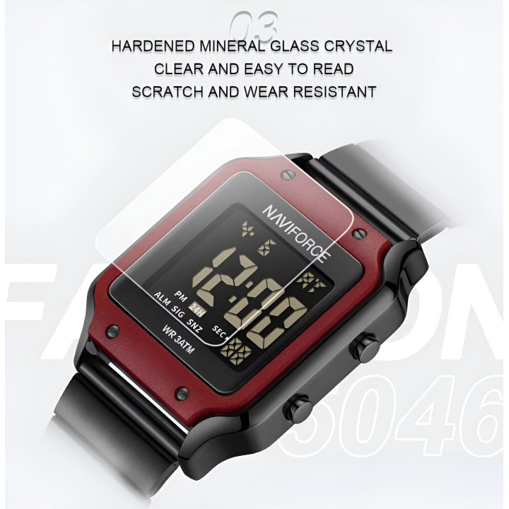 Reloj Naviforce Sport Nf5046 Mujer Digital Acero + Estuche