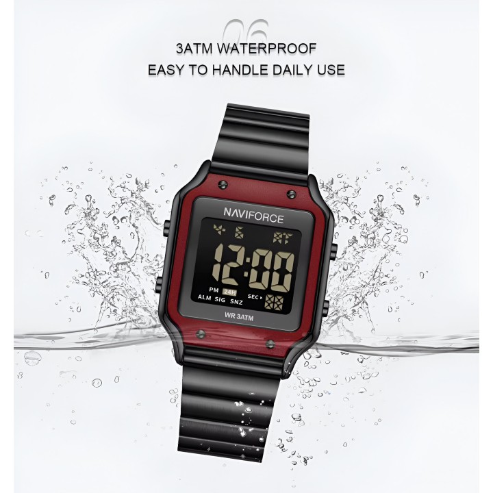 Reloj Naviforce Sport Nf5046 Mujer Digital Acero + Estuche