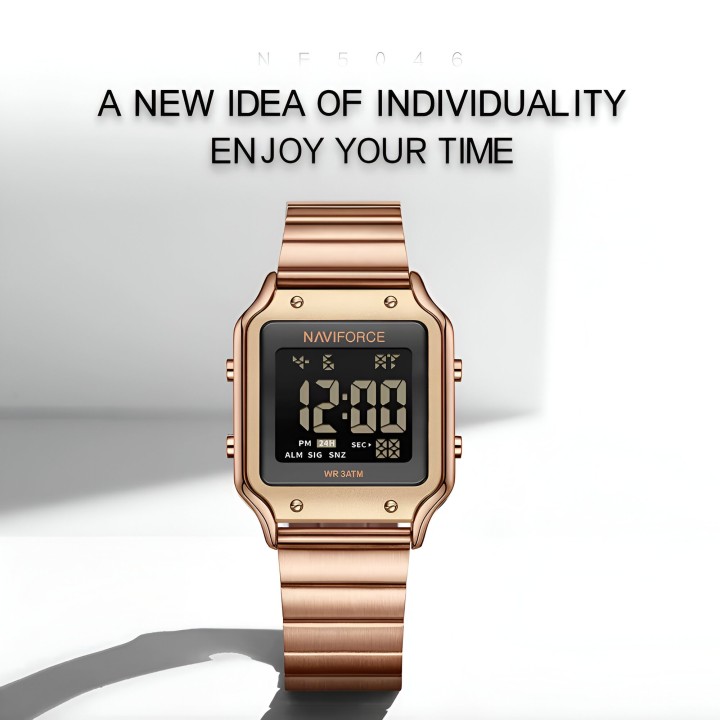 Reloj Naviforce Sport Nf5046 Mujer Digital Acero + Estuche