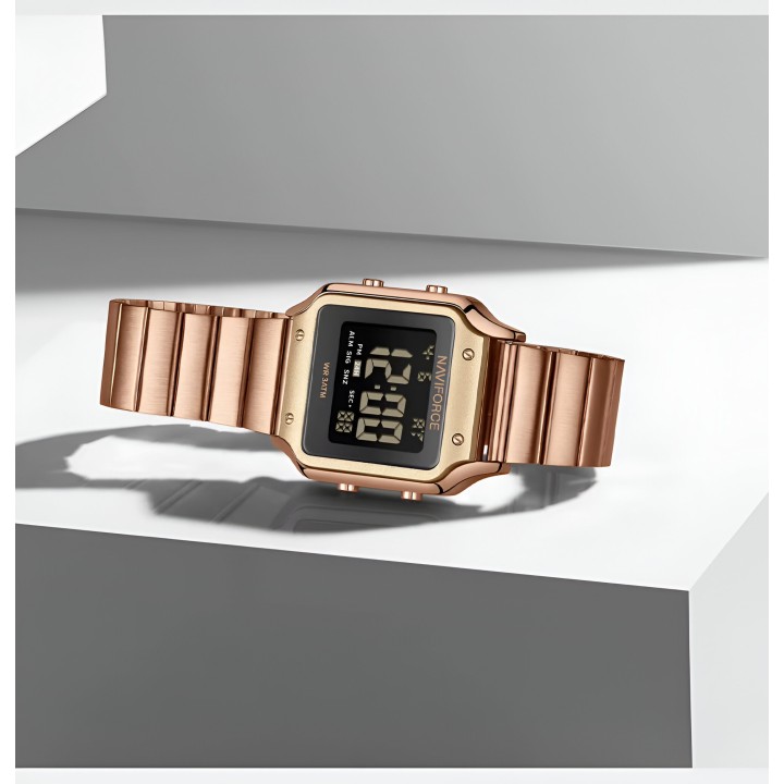 Reloj Naviforce Sport Nf5046 Mujer Digital Acero + Estuche