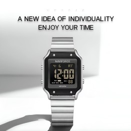 Reloj Naviforce Sport Nf5046 Mujer Digital Acero + Estuche