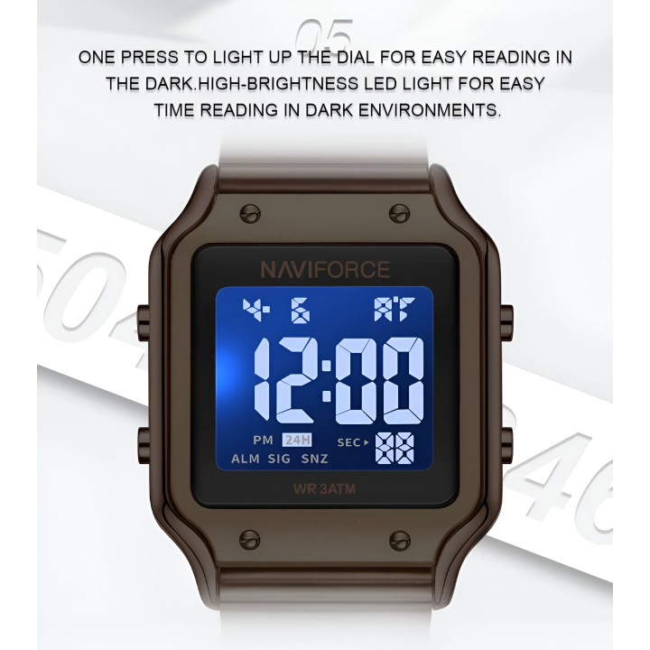 Reloj Naviforce Sport Nf5046 Mujer Digital Acero + Estuche