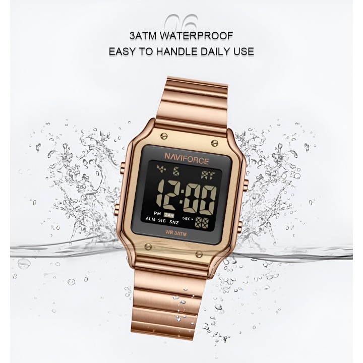 Reloj Naviforce Sport Nf5046 Mujer Digital Acero + Estuche