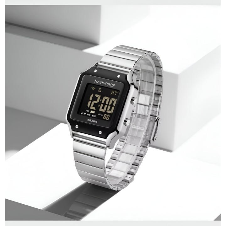 Reloj Naviforce Sport Nf5046 Mujer Digital Acero + Estuche