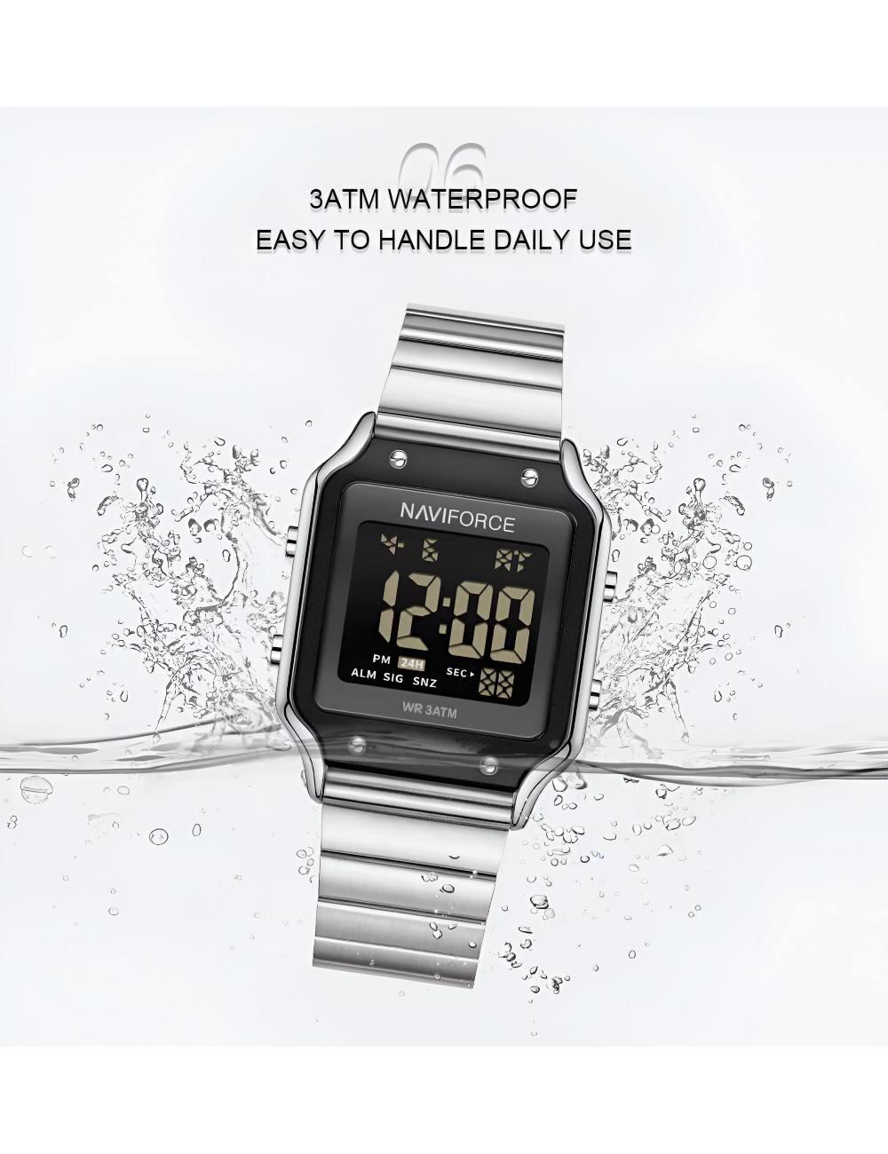 Reloj Naviforce Sport Nf5046 Mujer Digital Acero + Estuche