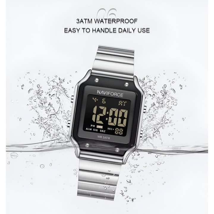 Reloj Naviforce Sport Nf5046 Mujer Digital Acero + Estuche