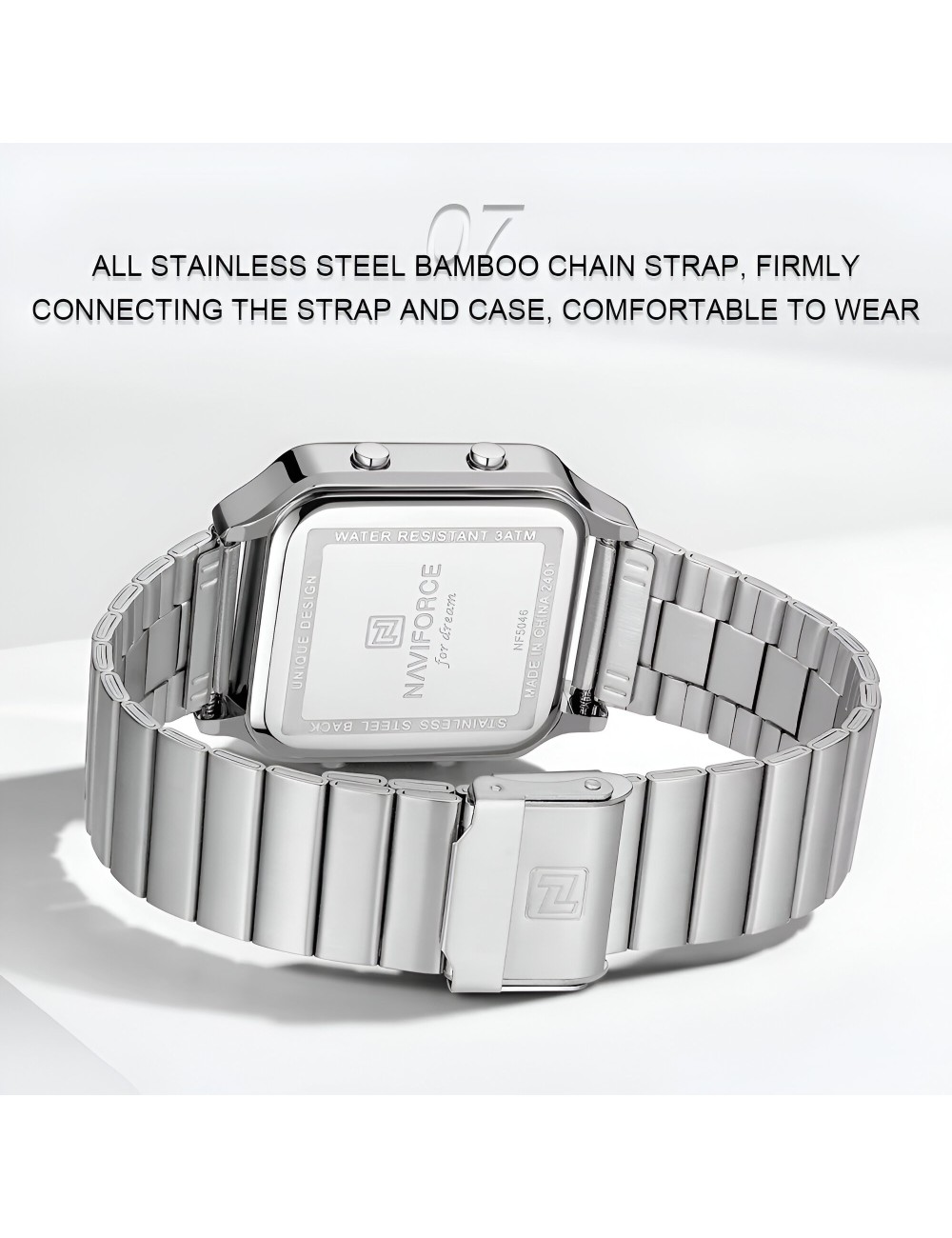 Reloj Naviforce Sport Nf5046 Mujer Digital Acero + Estuche