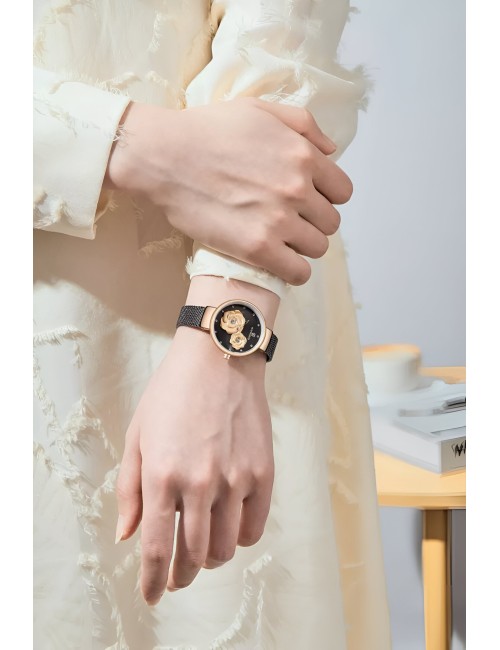 Reloj Naviforce Casual Nf5013 Flor Mujer Acero + Estuche