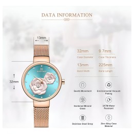Reloj Naviforce Casual Nf5013 Flor Mujer Acero + Estuche