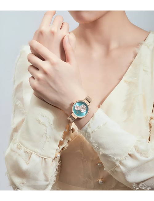 Reloj Naviforce Casual Nf5013 Flor Mujer Acero + Estuche