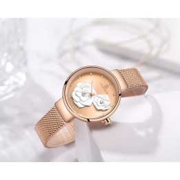 Reloj Naviforce Casual Nf5013 Flor Mujer Acero + Estuche