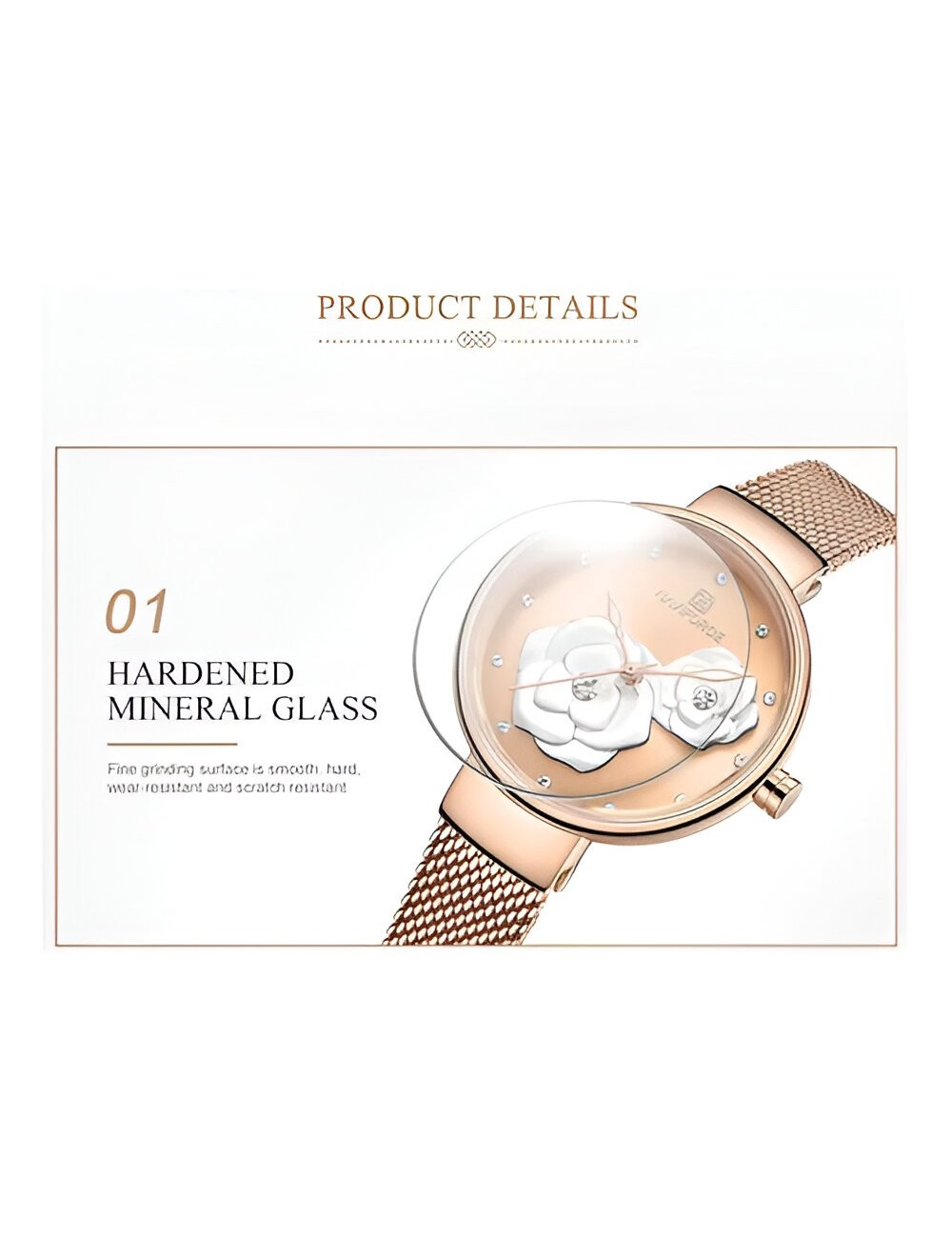 Reloj Naviforce Casual Nf5013 Flor Mujer Acero + Estuche