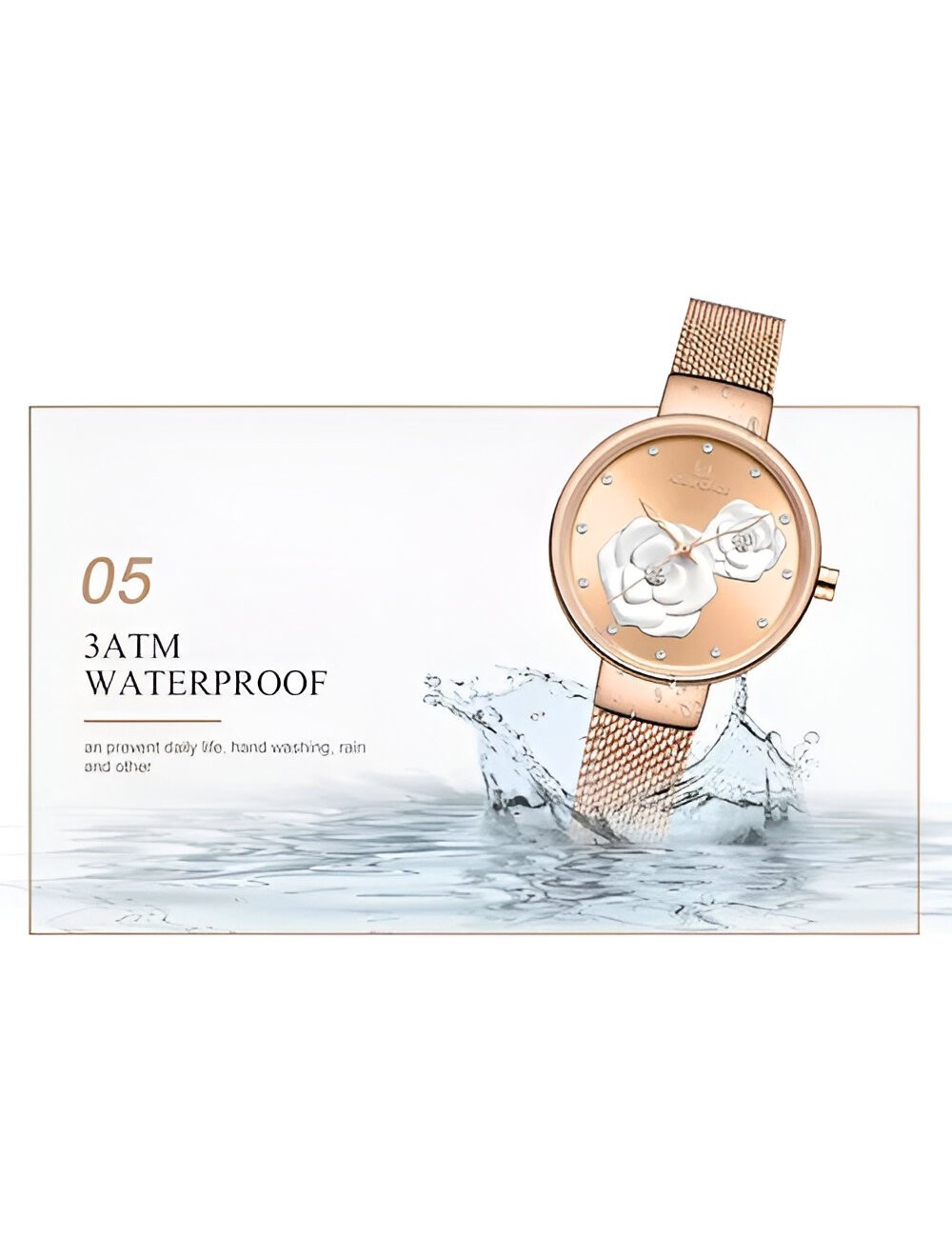 Reloj Naviforce Casual Nf5013 Flor Mujer Acero + Estuche