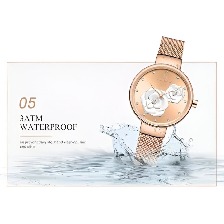 Reloj Naviforce Casual Nf5013 Flor Mujer Acero + Estuche