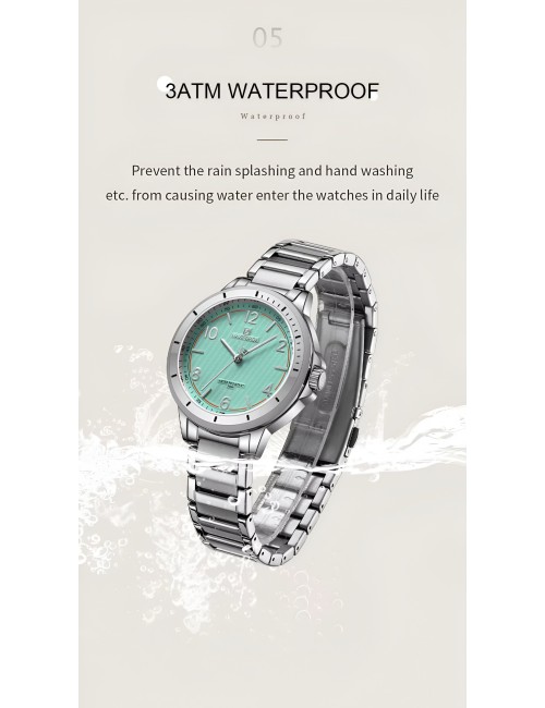Reloj Naviforce Casual Nf5021 Mujer Acero + Estuche