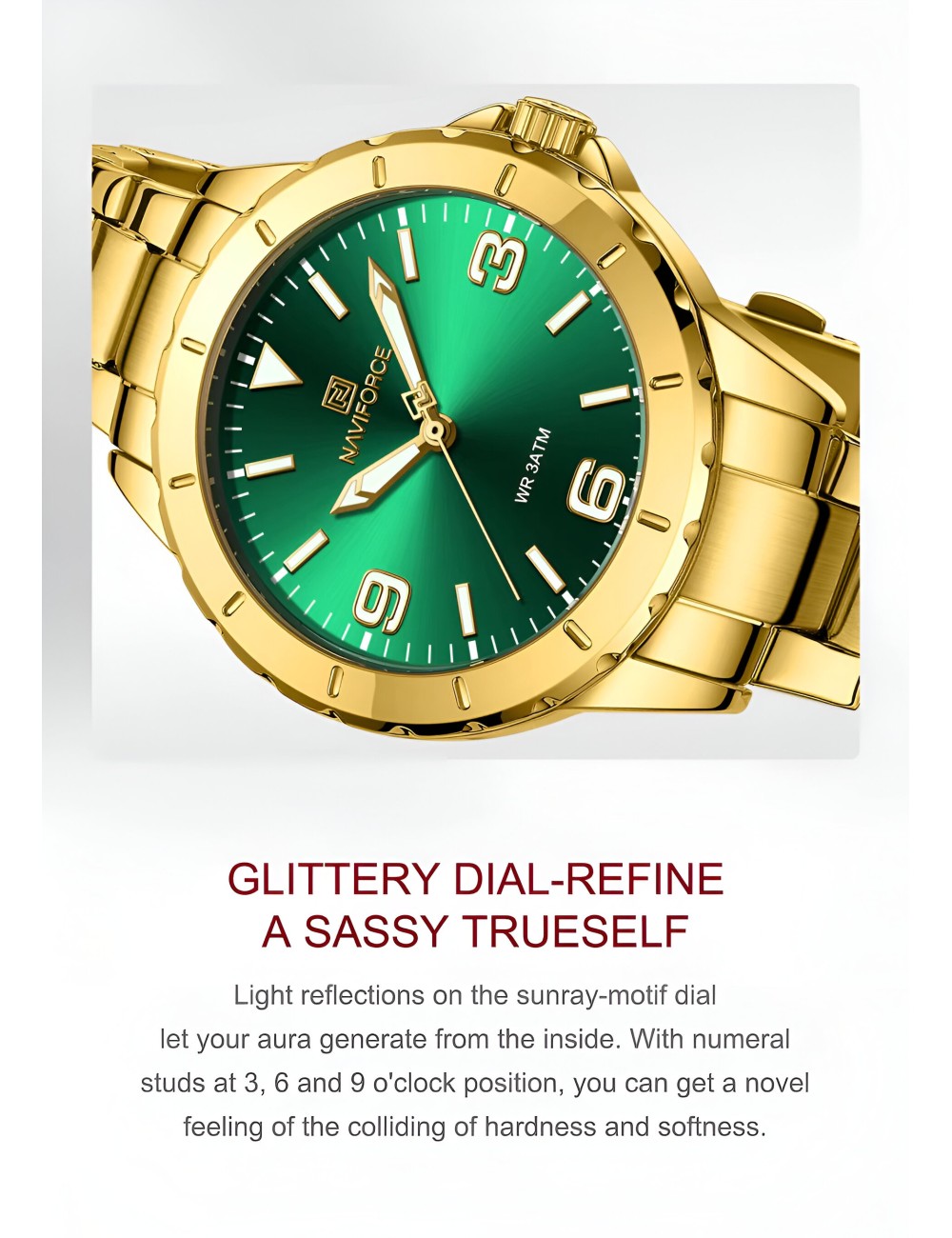 Reloj Naviforce Casual Nf5022 Mujer Acero + Estuche