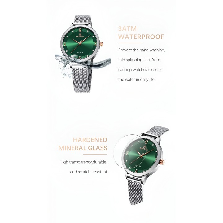 Reloj Naviforce Casual Nf5023 Mujer Acero + Estuche
