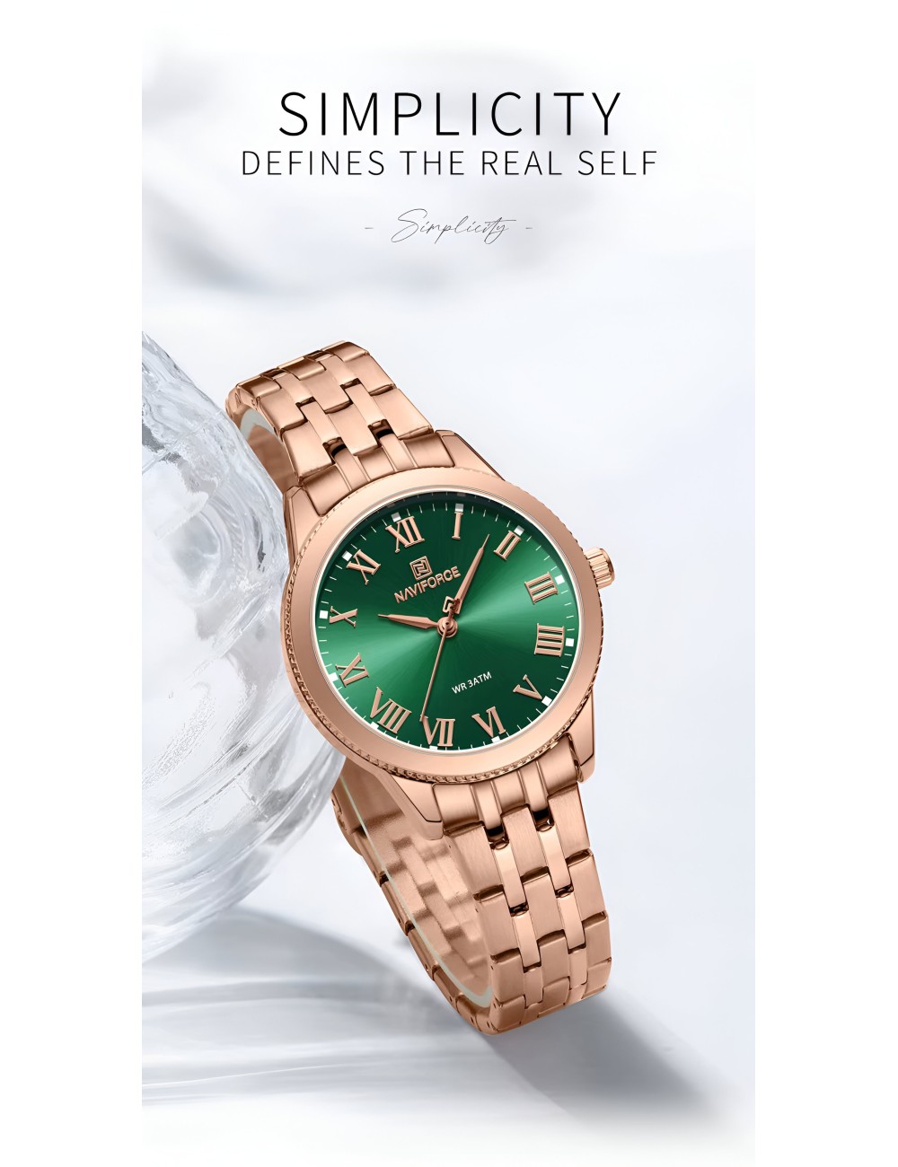 Reloj Naviforce Casual Nf5032 Mujer Acero + Estuche