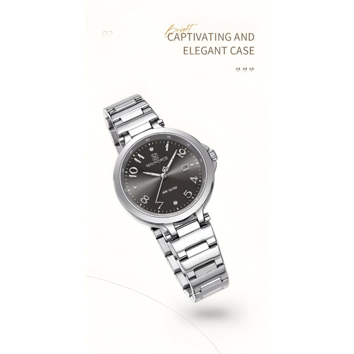 Reloj Naviforce Casual Nf5033 Mujer Acero + Estuche