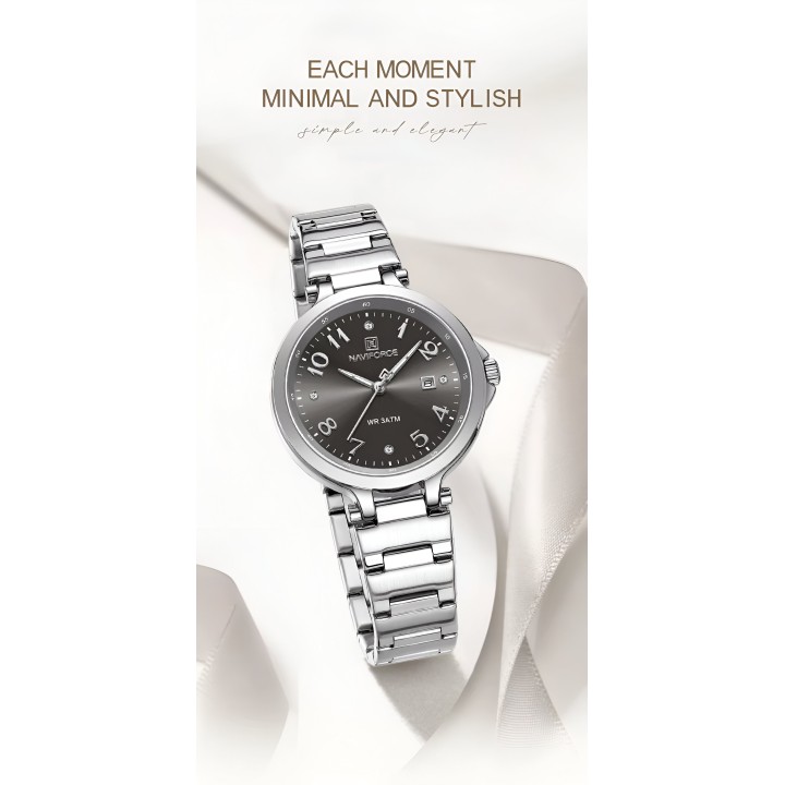 Reloj Naviforce Casual Nf5033 Mujer Acero + Estuche