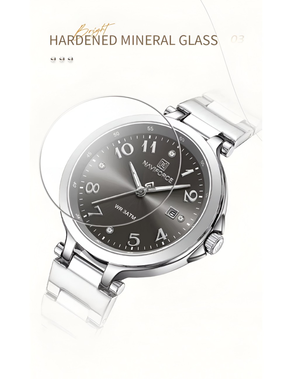 Reloj Naviforce Casual Nf5033 Mujer Acero + Estuche