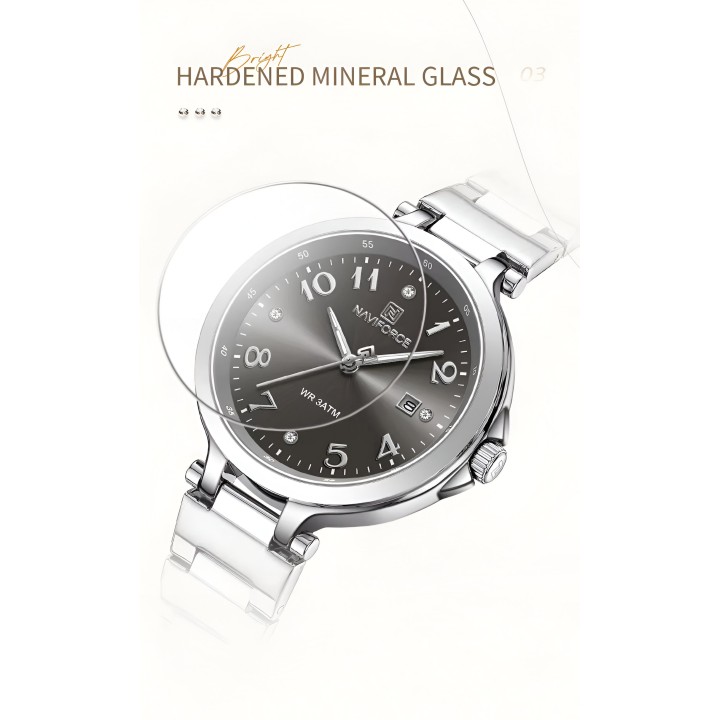 Reloj Naviforce Casual Nf5033 Mujer Acero + Estuche