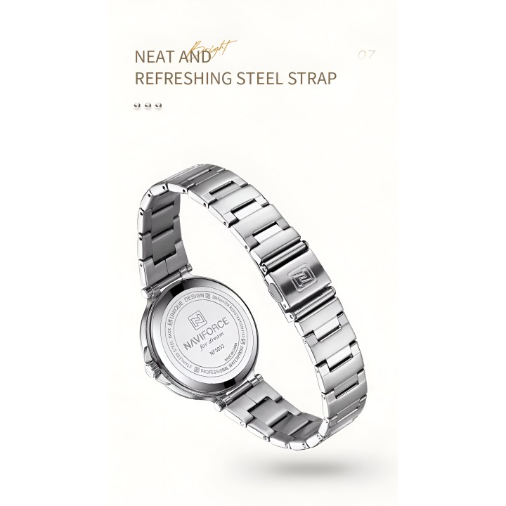 Reloj Naviforce Casual Nf5033 Mujer Acero + Estuche