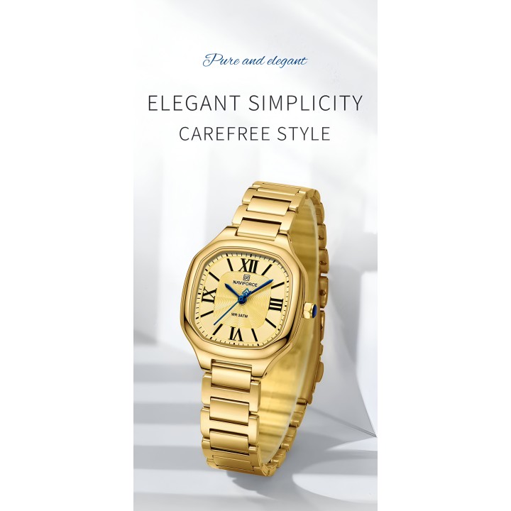 Reloj Naviforce Casual Nf5042 Mujer Acero + Estuche