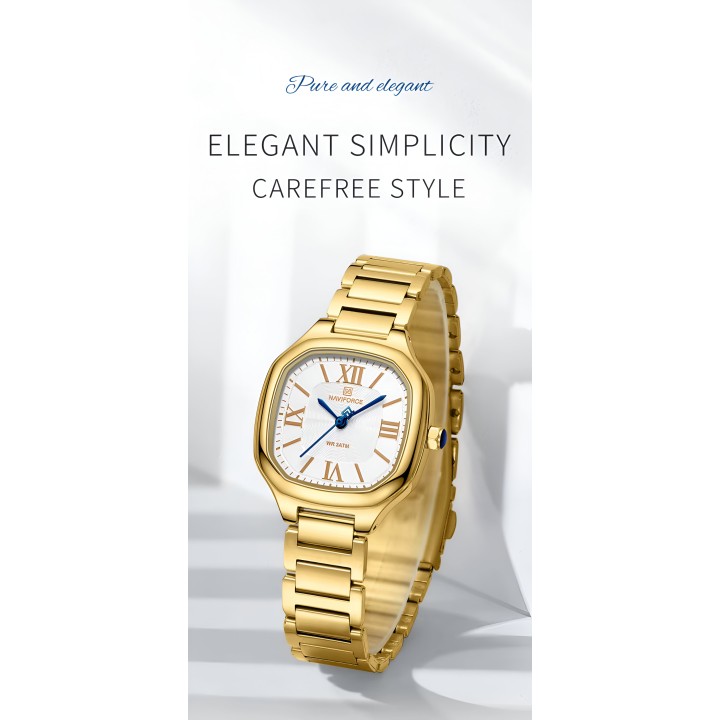 Reloj Naviforce Casual Nf5042 Mujer Acero + Estuche