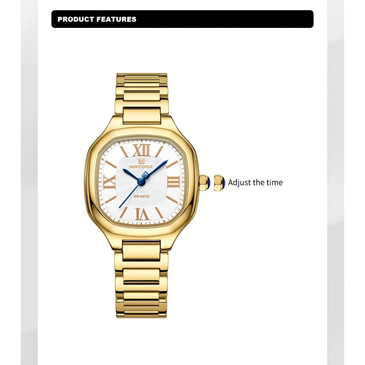 Reloj Naviforce Casual Nf5042 Mujer Acero + Estuche
