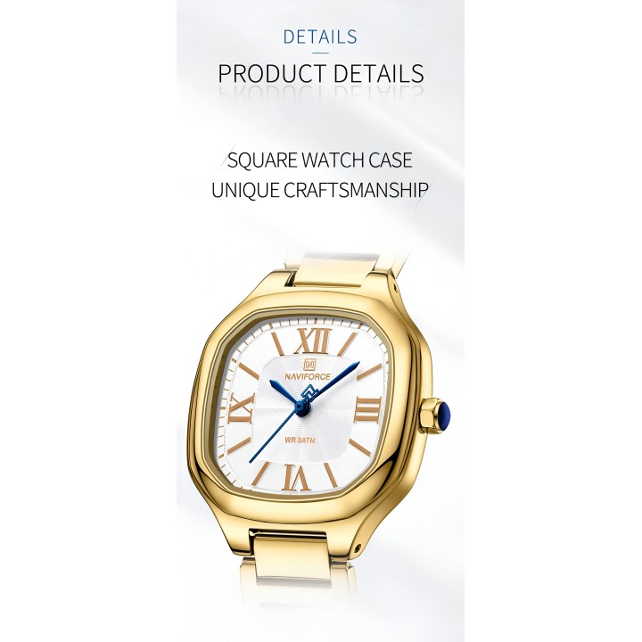 Reloj Naviforce Casual Nf5042 Mujer Acero + Estuche