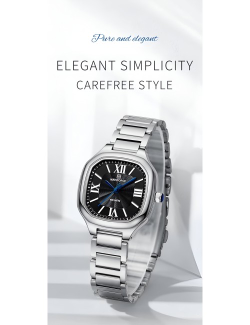 Reloj Naviforce Casual Nf5042 Mujer Acero + Estuche