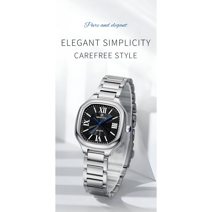 Reloj Naviforce Casual Nf5042 Mujer Acero + Estuche