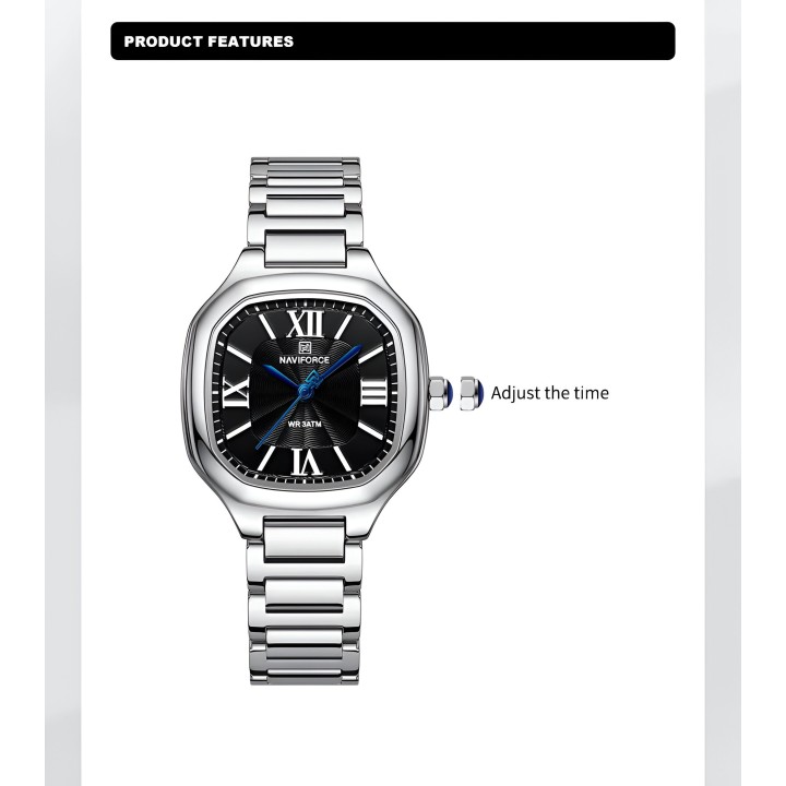 Reloj Naviforce Casual Nf5042 Mujer Acero + Estuche