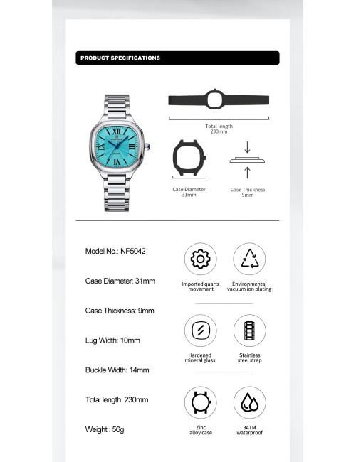 Reloj Naviforce Casual Nf5042 Mujer Acero + Estuche