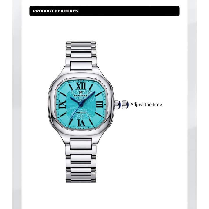 Reloj Naviforce Casual Nf5042 Mujer Acero + Estuche