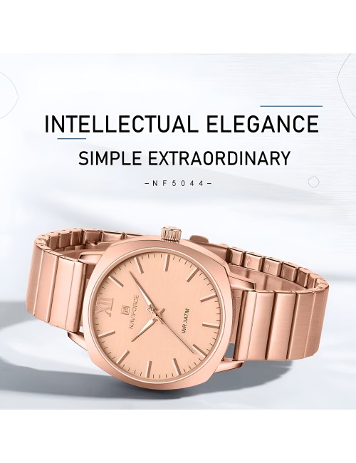 Reloj Naviforce Casual Nf5044 Mujer Acero + Estuche