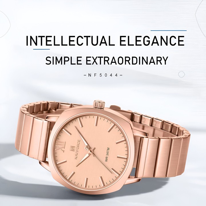 Reloj Naviforce Casual Nf5044 Mujer Acero + Estuche