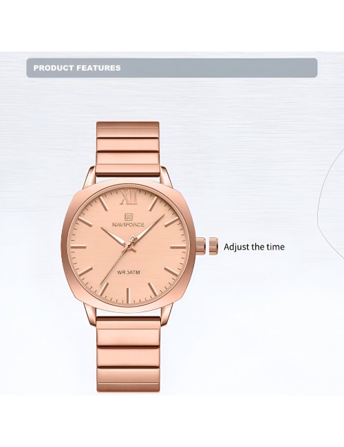 Reloj Naviforce Casual Nf5044 Mujer Acero + Estuche