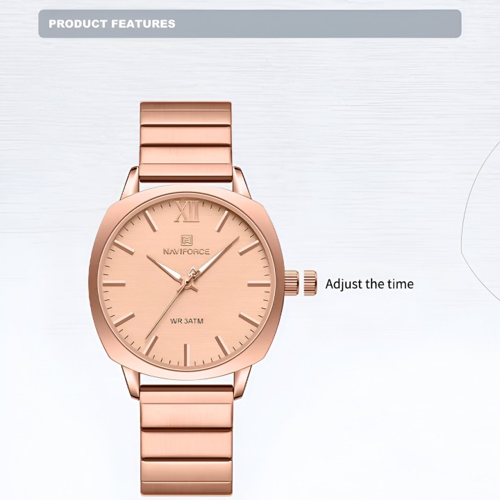 Reloj Naviforce Casual Nf5044 Mujer Acero + Estuche