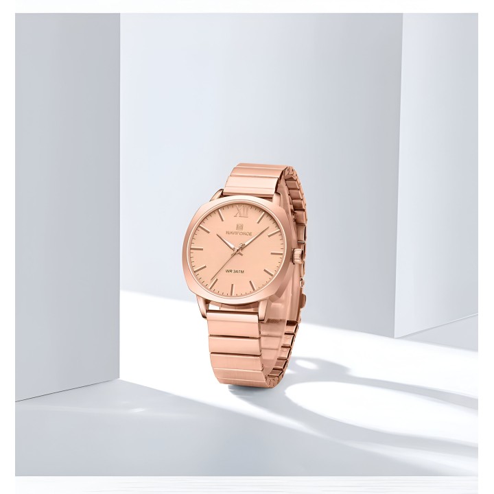 Reloj Naviforce Casual Nf5044 Mujer Acero + Estuche